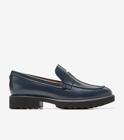 Cole Haan Women's Geneva Leather Penny Loafers In Navy Blazer