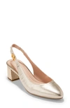 Cole Haan The Go To Slingback Pump In Gold Ltr
