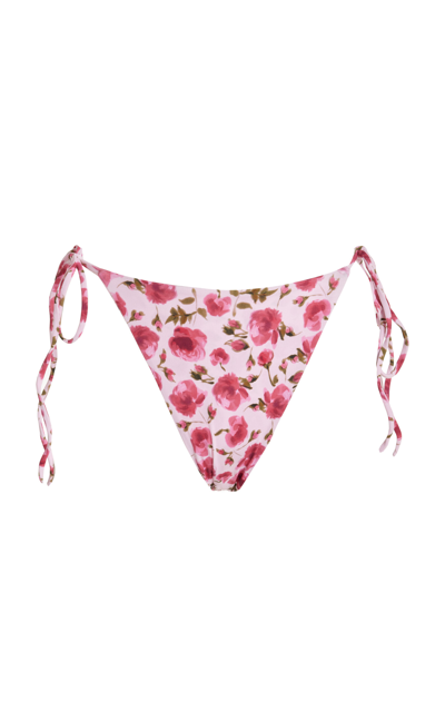 Magda Butrym Pink Self-tie Bikini Bottom In Print