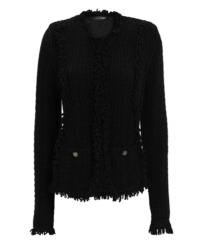 Exclusive For Intermix Ikaterina Fringe Knit Jacket In Black