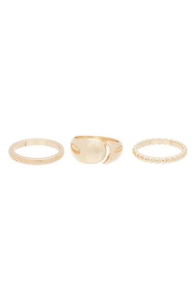 Nordstrom Rack 3-pack Assorted Rings In Gold
