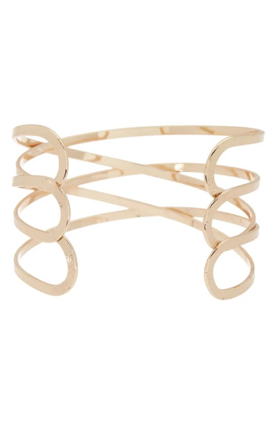 Nordstrom Rack Textured Crisscross Cuff Bracelet In Gold