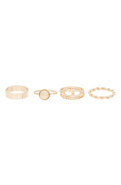 Nordstrom Rack 4-pack Assorted Rings In Gold