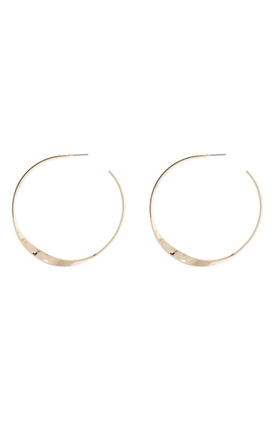 Nordstrom Rack Twisted Flat Hoop Earrings In Gold