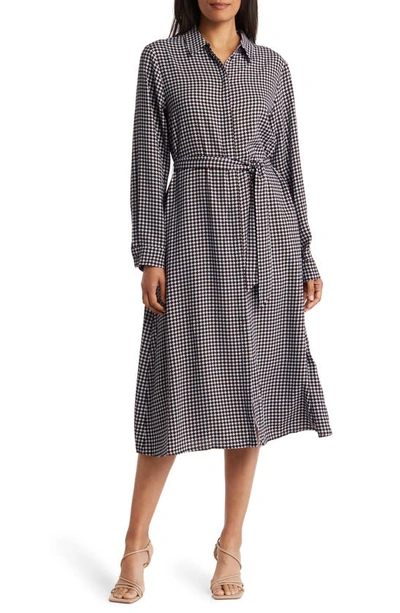 Nordstrom Rack Easy Long Sleeve Shift Dress In Blue Thread