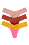 Hanky Panky Low Rise Lace Thong In Fbor/rpuotaup/robe Tpun/topy