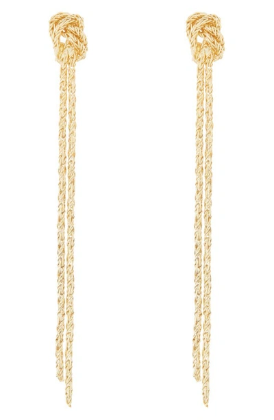 Area Stars Knot Fringe Drop Earrings In Gold