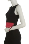Marc Jacobs Top Zip Leather Wristlet In Savvy Red