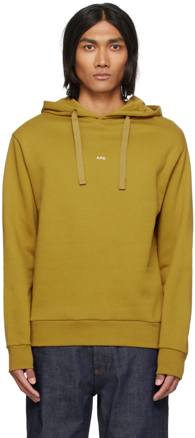 Apc Khaki Larry Hoodie In Green