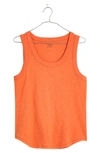 Madewell Whisper Cotton Tank In Classic Coral