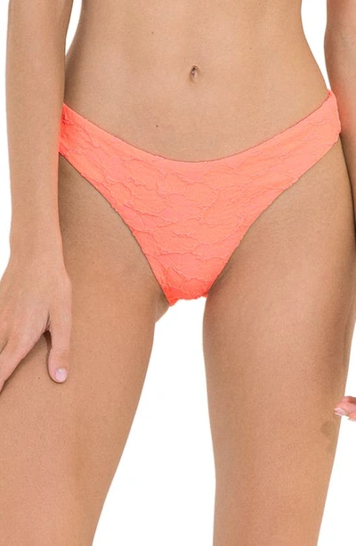 Maaji Peach Melba Sublimity Reversible Bikini Bottoms In Coral Orange