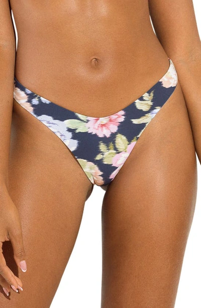 Maaji Midnight Garden Splendour Reversible Bikini Bottoms In Blue