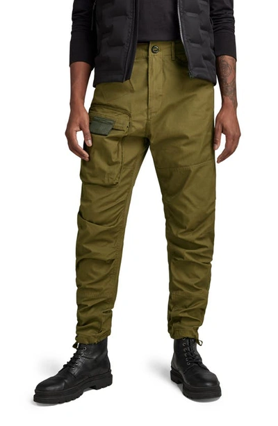 G-star 3d Cotton Regular Tapered Cargo Pants In Dark Olive
