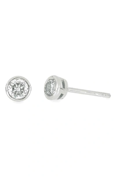 Bony Levy Bezel Diamond Stud Earrings In 14k White Gold