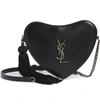 Saint Laurent Sac Coeur Monogram Ysl Heart Tassel Box Clutch Bag In Noir/ Noir