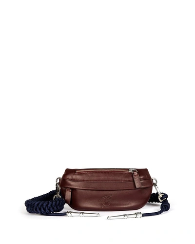 Avec La Troupe Leather Aiguilette Belt Bag In Red/blue