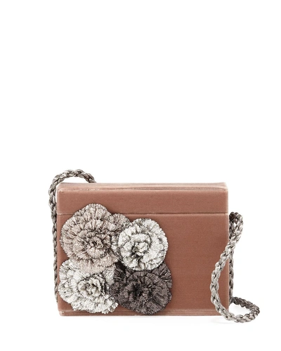 Sanayi313 Stelles Sequin Velour Shoulder Bag In Beige