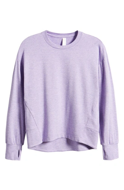 Zella Girl Kids' Restore Oversize Long Sleeve T-shirt In Purple Secret