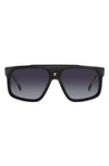 Carrera Eyewear 59mm Flat Top Sunglasses In Matte Black/ Grey Shaded