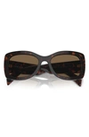 Prada 56mm Rectangular Sunglasses In Dark Brown
