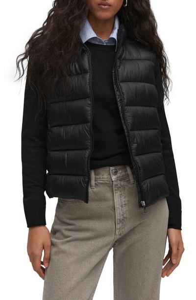 Mango Ultralight Quilted Puffer Vest In Black