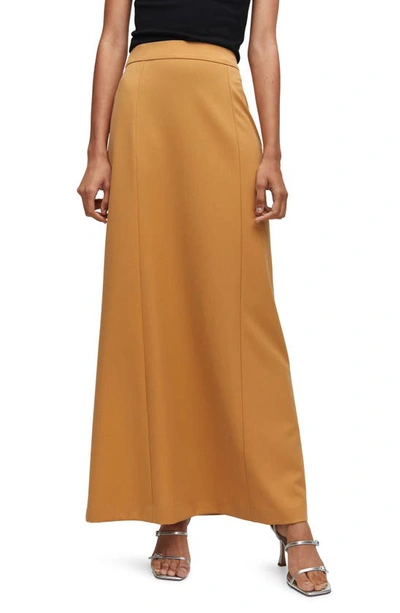 Mango Flowy Maxi Skirt In Ochre