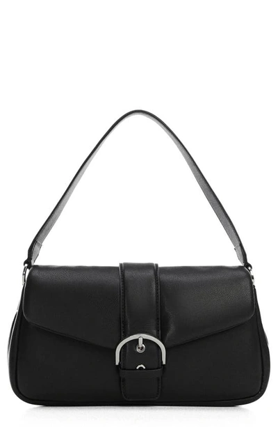 Mango Faux Leather Shoulder Bag In Black