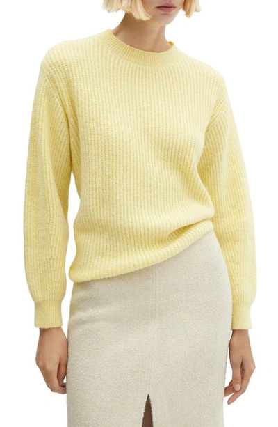 Mango Puff Sleeve Sweater In Yellow