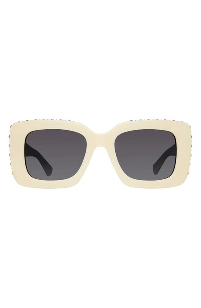 Kurt Geiger 52mm Square Sunglasses In Bone/ Grey Gradient