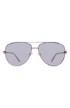 Kurt Geiger 62mm Oversize Aviator Sunglasses In Lilac/ Violet Decor Ar