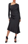 Equipment Annalise Long Sleeve Silk Dress In True_black