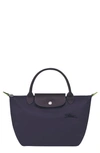 Longchamp Le Pliage Green Recycled Canvas Top Handle Bag In Bilberry