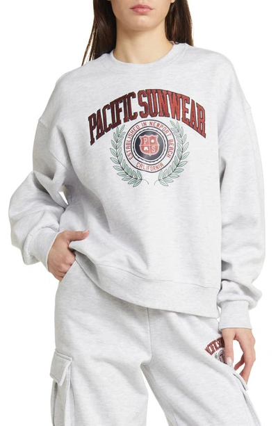 Pacsun Pac Crest Crewneck Cotton Blend Sweatshirt In Heather Grey