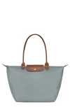 Longchamp Large Le Pliage Tote In Steel
