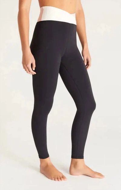 Z Supply Contrast Crossover Legging In Black