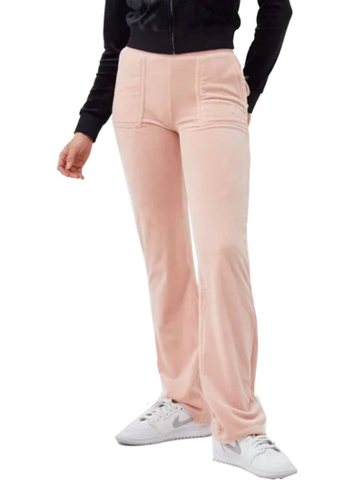 Juicy Couture Velour Del Rey Pant In Silver Pink