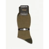 Pantherella Finsbury Patterned Wool-blend Socks In Olive