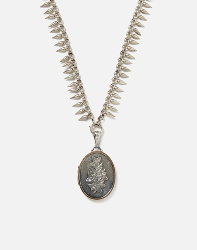 Marketplace 1882 Toothed Silver Necklace