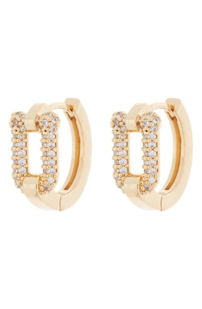 Area Stars Dina Cz Huggie Hoop Earrings In Gold