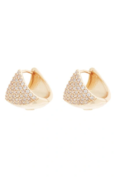 Area Stars Cz Pavé Boat Earrings In Gold