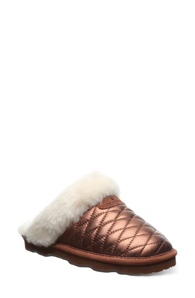 Bearpaw Effie Genuine Sheepskin Fur Lined Slipper In Bronze