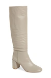 Tory Burch Brooke Slouchy Leather Block-heel Knee Boots In Dust Storm