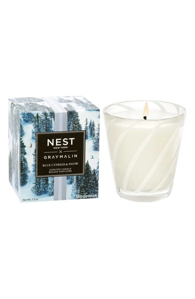 Nest New York X Gray Malin Blue Cypress & Snow Candle In White