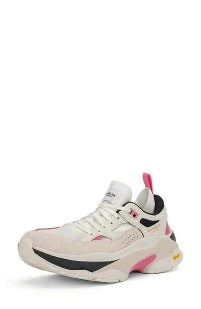 Brandblack Saga Sneaker In White Black Pink
