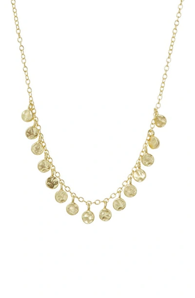 Argento Vivo Sterling Silver Hammered Mini Shaky Frontal Necklace In Gold