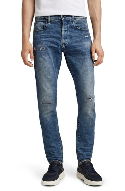 G-star 3301 Slim Western Jeans In Faded Cascade Restored