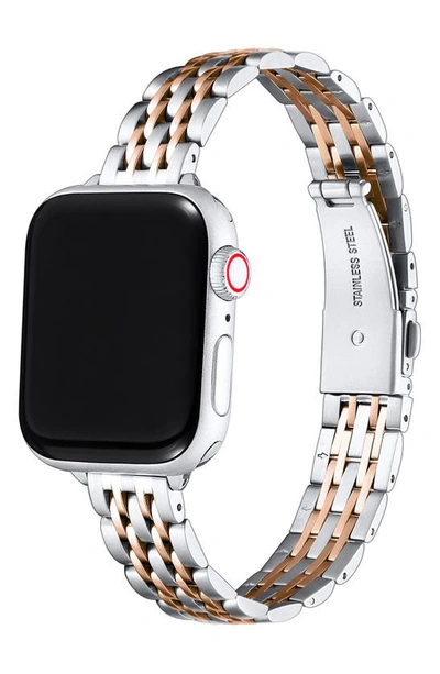 The Posh Tech 22mm Apple Watch® Bracelet Watchband In Silver/ Rose Gold