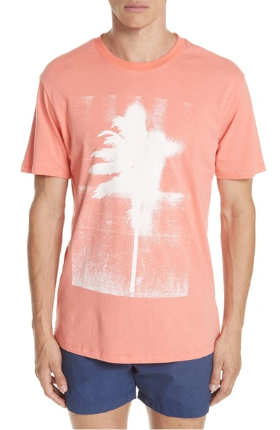 Double Rainbouu Palms Graphic T-shirt In Coral