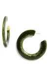 Cult Gaia Kennedy Hoop Earrings In Green Malachite