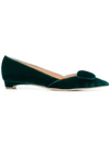 Rupert Sanderson New Aga Velvet Ballet Flats In Jupiter|verde